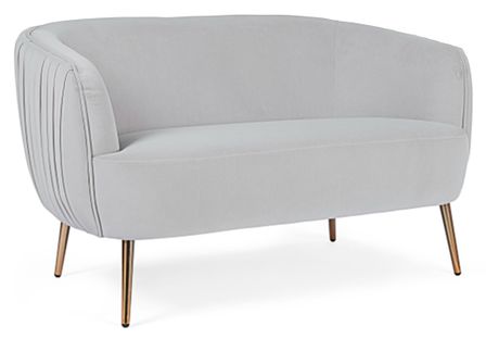 Canapé polyester gris clair et pieds en acier 2 places Cali