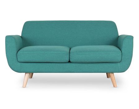Canapé scandinave 2 places tissu bleu Annis