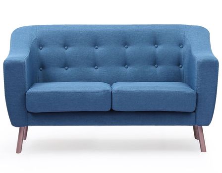 Canapé scandinave 2 places tissu bleu Kopla 148 cm