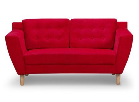 Canapé scandinave 2 places tissu rouge Mondo