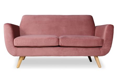 Canapé scandinave 2 places velours rose Annis