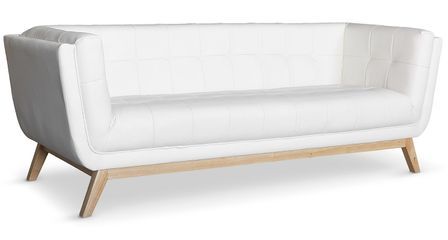 Canapé Scandinave 3 places Simili Blanc Koza
