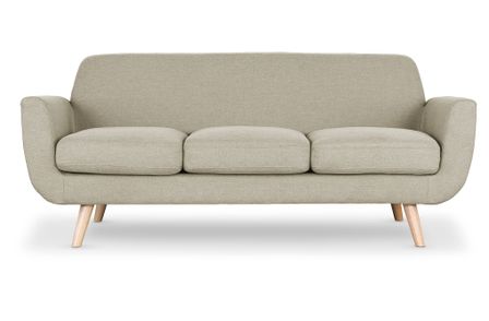 Canapé scandinave 3 places tissu beige Annis