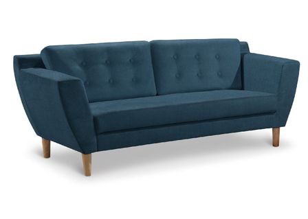 Canapé scandinave 3 places tissu bleu Mondo