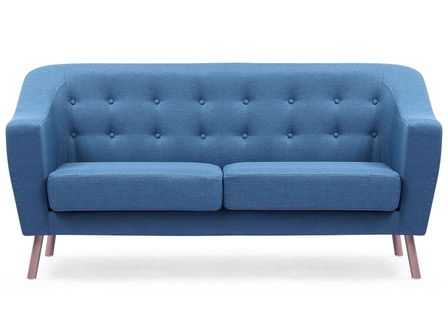 Canapé scandinave 3 places tissu bleu Kopla 177 cm