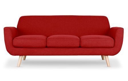 Canapé scandinave 3 places tissu rouge Annis