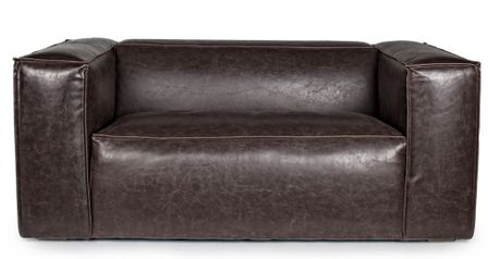 Canapé simili cuir marron 2 places Liliane 166 cm