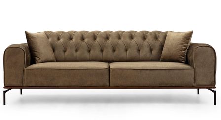 Canapé tissu doux vintage 3 places Zircona 225 cm