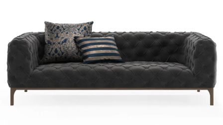 Canapé velours capitonné gris foncé Modani