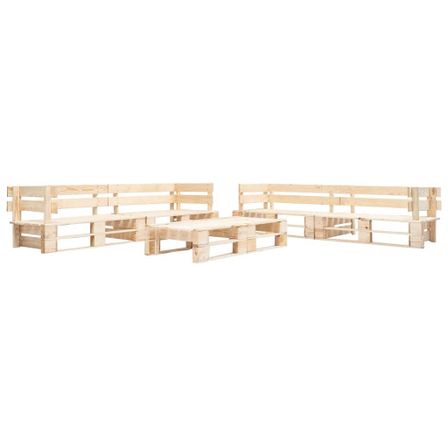 Canapés de jardin palette 6 pcs Bois Couleur naturelle de bois