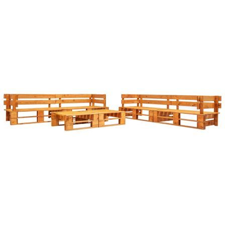 Canapés de jardin palette 6 pcs Bois Marron miel 3