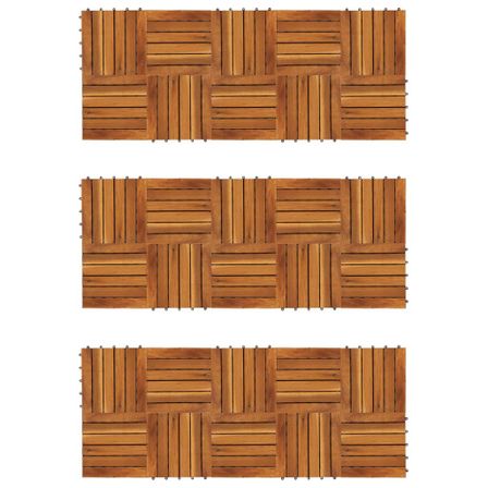Carreau de terrasse Modèle vertical 30 x 30 cm Acacia 30 pcs