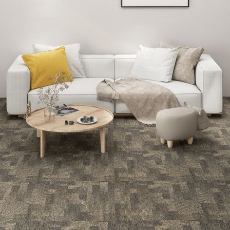Carreaux de tapis de sol 20 pcs 5 m² Gris et beige