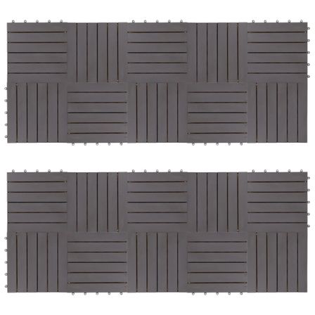 Carreaux de terrasse 20pcs Délavage gris 30x30 cm Acacia solide