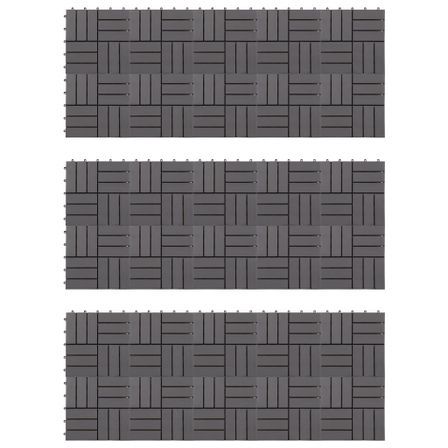 Carreaux de terrasse 30pcs Délavage gris 30x30 cm Acacia solide