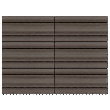 Carreaux de terrasse 6 pcs WPC 60x30 cm 1,08 m² Marron foncé