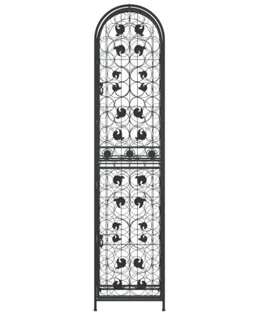 Casier à bouteilles 73 bouteilles noir 45x36x200 cm fer forgé