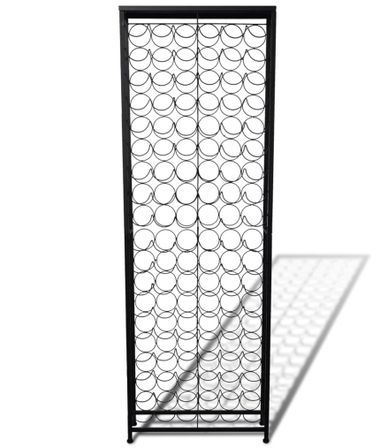 Casier à bouteilles autoportant métal noir KLOVA – 108 bouteilles