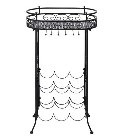 Casier à bouteilles avec porte-verre pour 9 bouteilles Métal