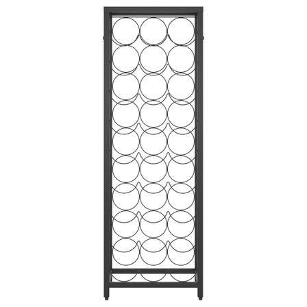 Casier à bouteilles de 27 bouteilles noir 34x18x100cm fer forgé