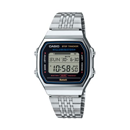 Casio New Vintage Silver -bluetooth® Smartphone Link W. Built-in Accelerometer Senses Body Movements + Steps Counter ABL-100WE-1AEF