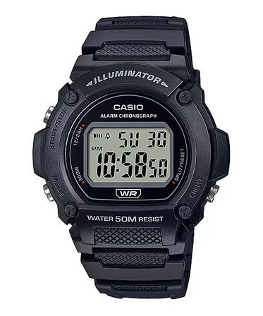 Casio Timeless Collection Sport- Illuminator, Wr 50m, Alarm, Chronograph W-219H-1ACVF