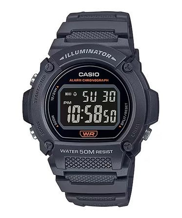 Casio Timeless Collection Sport- Illuminator, Wr 50m, Alarm, Chronograph W-219H-8BVCF