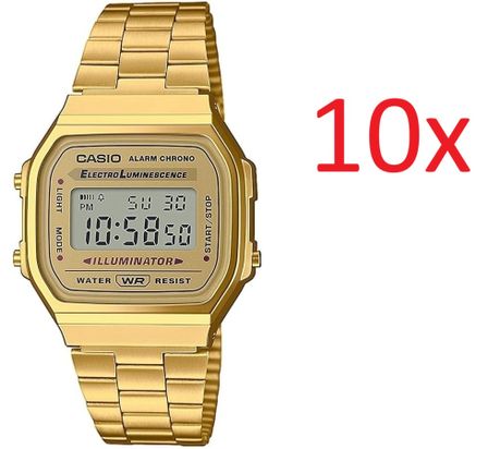 Casio Vintage Iconic - All Gold - Pack 10 Pcs A168WG-9EF_10
