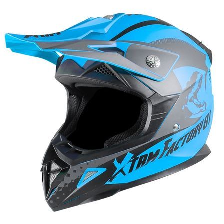 Casque enfant cross bleu Furious