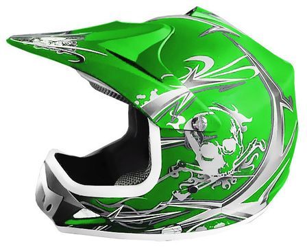 Casque enfant de cross vert mat Full sport