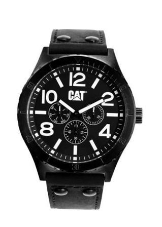 Cat Camden Multifunction Ss Case. Leather Strap. Day&date. 48mm. Wr 10atm NI.169.34.131