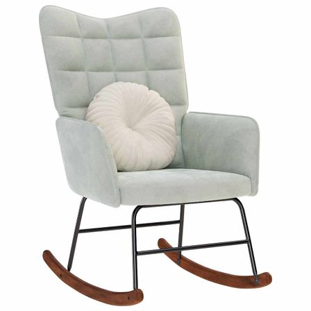 Chaise à bascule Gris clair Velours