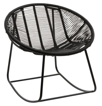 Chaise à bascule métal et plastique noir Pam