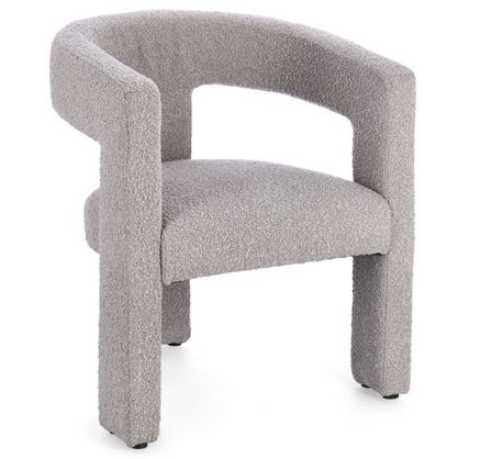 Chaise contemporaine ARABELLA – Tissu doux, design 3 pieds & confort fauteuil