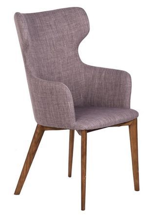 Chaise avec accoudoirs tissu et pieds bois de frêne Paola