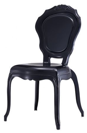 Chaise baroque polycarbonate noir Loby - Lot de 4