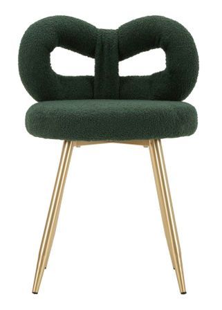 Chaise Ilary verte design bouclée élégant