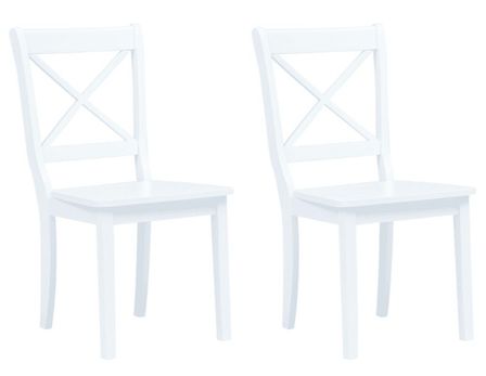 Chaise bois blanc hévéa massif Aero - Lot de 2