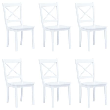 Chaise bois blanc hévéa massif Aero - Lot de 6