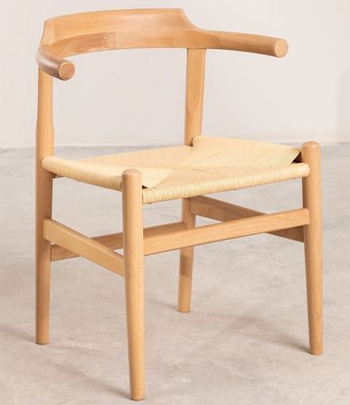 Chaise bois de hêtre naturel et corde tressée Payia