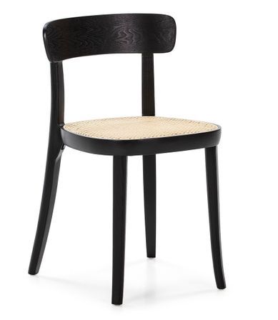 Chaise bois noir et rotin naturel Ilo
