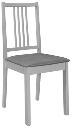 Chaise caoutchouc massif et tissu gris Vil - Lot de 2