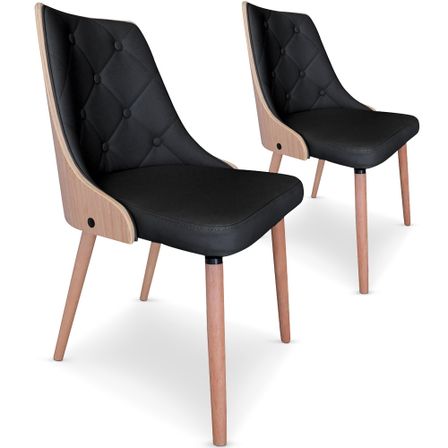 Chaise Chêne Clair et Noir Sow