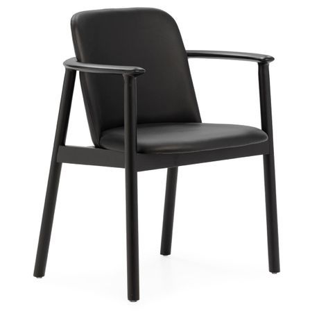Chaise contemporaine BIKA - Bois de hêtre et tissu noir