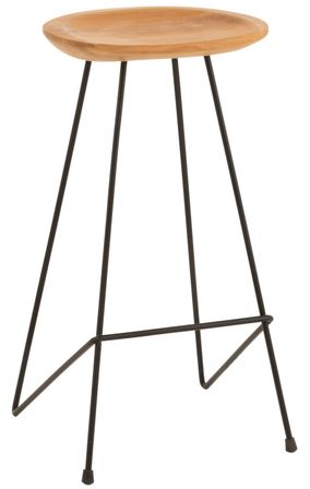 Chaise de bar bois teck naturel Luna