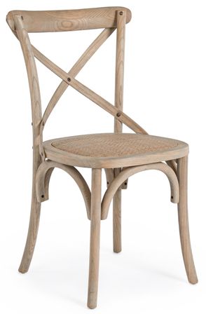 Chaise de cuisine KILEN - Fusion élégante de bois d'orme et rotin