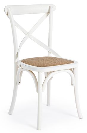 Chaise de cuisine KILEN - Fusion élégante de bois d'orme et rotin