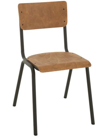 Chaise de cuisine LOKA en bois et métal - Style rétro