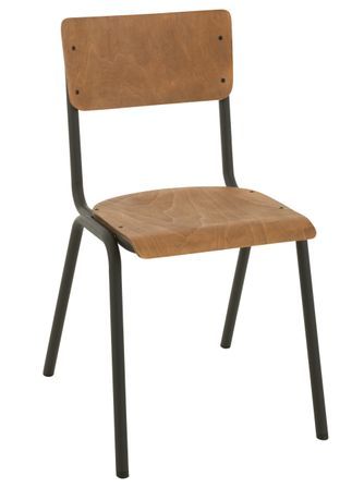 Chaise de cuisine LOKA en bois et métal - Style rétro