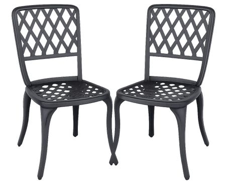 Lot de 2 chaises de jardin en aluminium anthracite FAZOLA